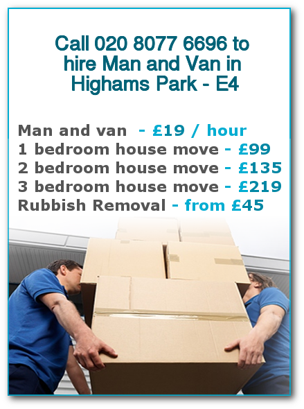 Man & Van Prices for London, Highams Park